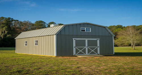 A lofted hunting cabin with extra storage space for hunting gear and outdoor equipment