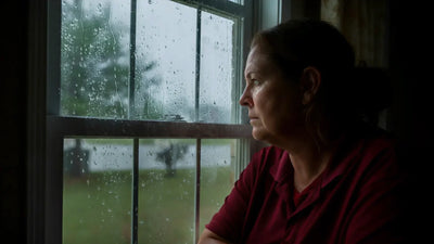 A hurricane-rated shed with a sloped roof and reinforced doors, built to endure high-speed winds