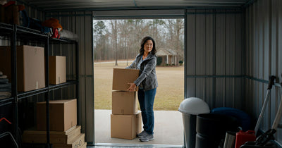 Backyard storage shed in Newnan, GA, offering secure, accessible space for tools, seasonal gear, and outdoor equipment